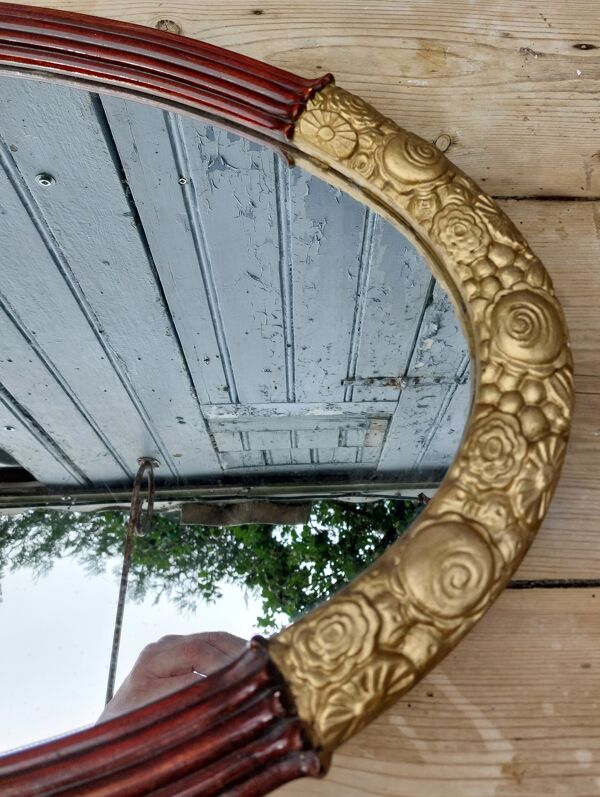 Miroir art déco en plâtre 79 x 47 cm