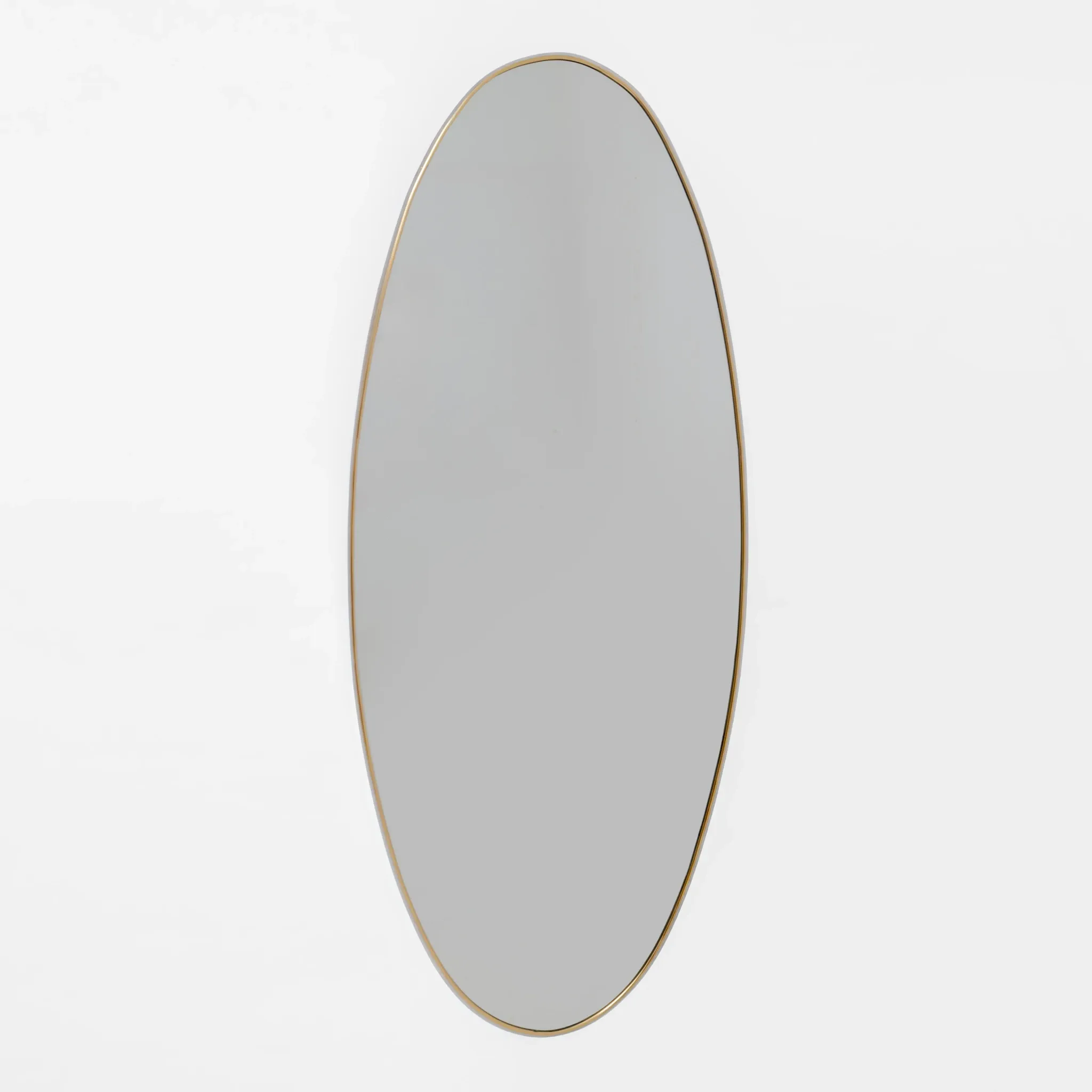 Attributed Gio Ponti Mid-century Modern Italian Brass Big Wall Mirror, 1950