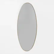 Attributed Gio Ponti Mid-century Modern Italian Brass Big Wall Mirror, 1950