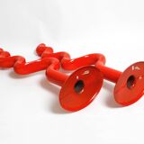 Two large limited abstract metal floor sculptures in red