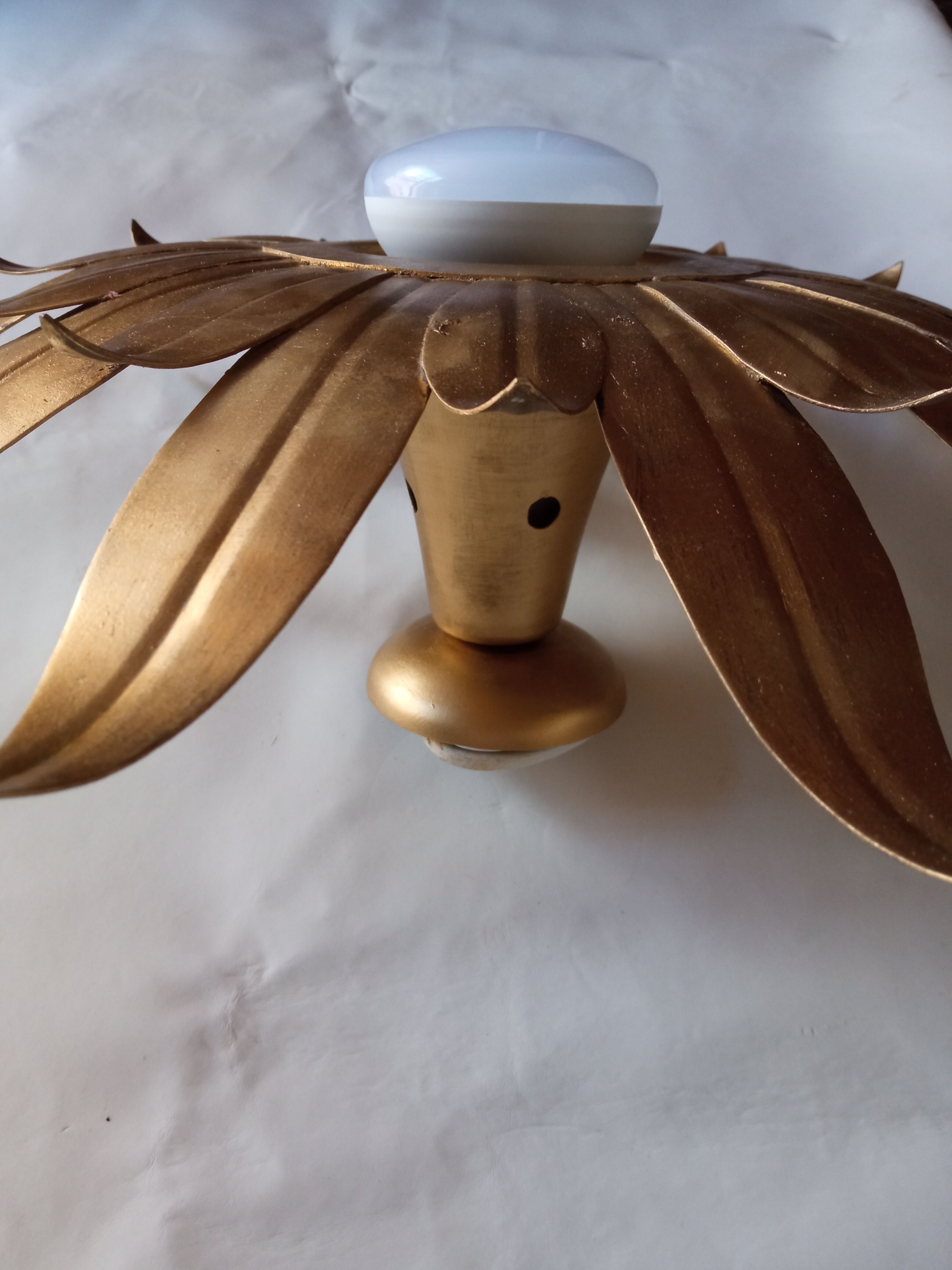 Plafonnier métal doré vintage