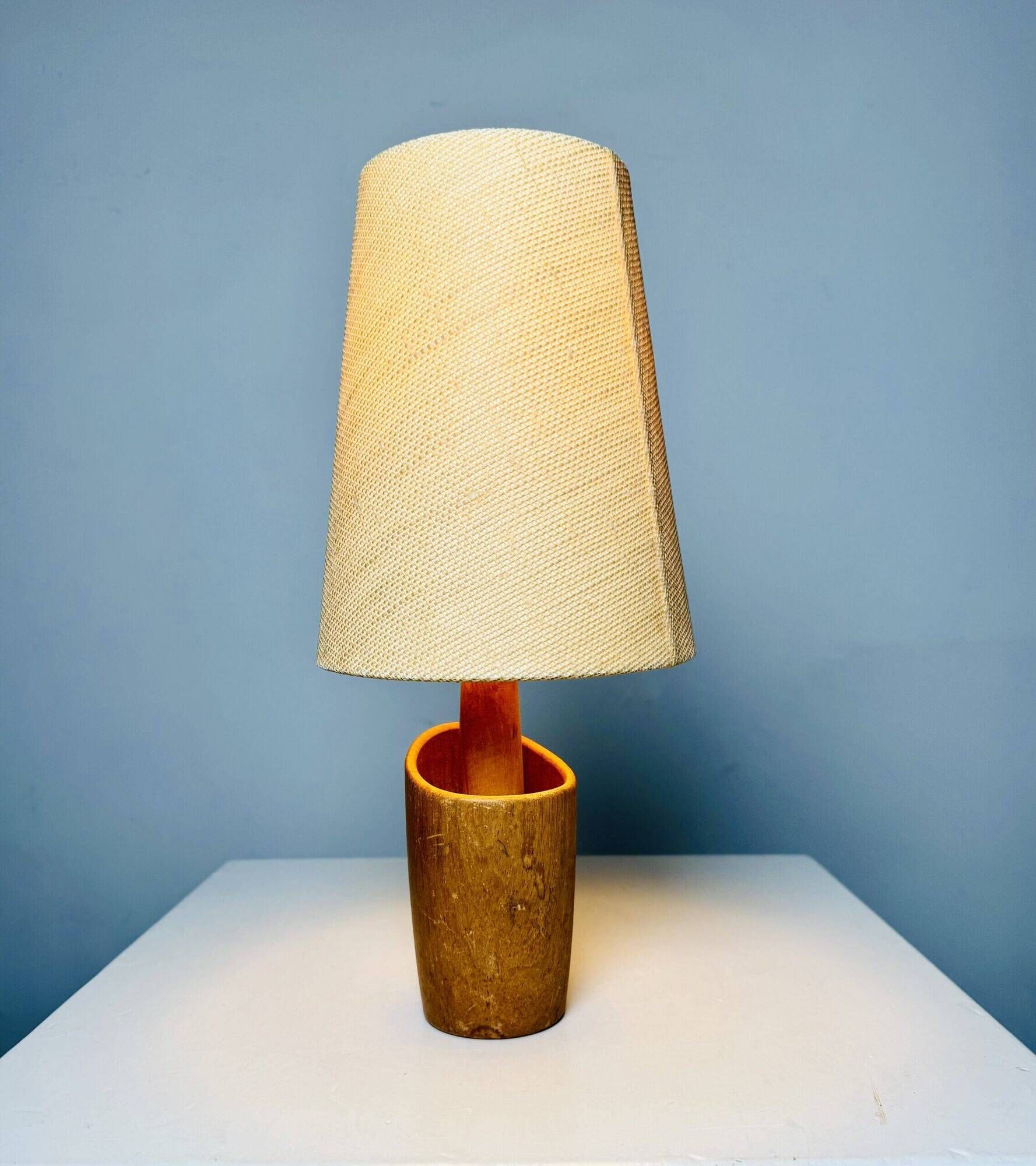 Model 2020 Cylindrical Desk Lamp In Wood By Markslojd Ab, Sweden 1960S
