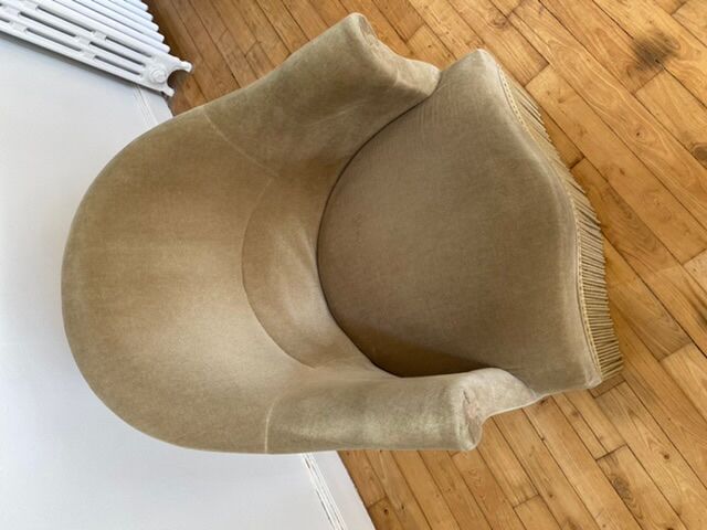Fauteuil crapaud en velours vert