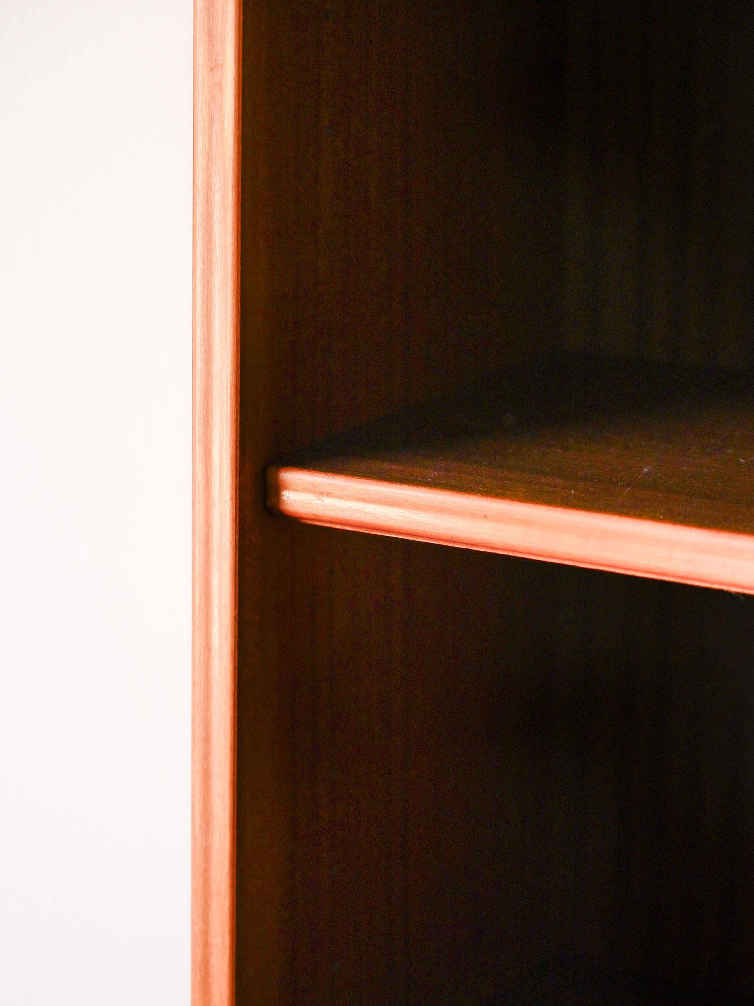 Swedish teak bookcase with hinged doors