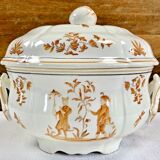 Old Longchamp vegetable soup tureen with Moustiers Olérys decor