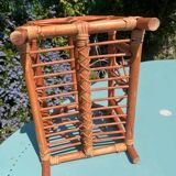 Vintage rattan magazine rack – Natural and retro elegance