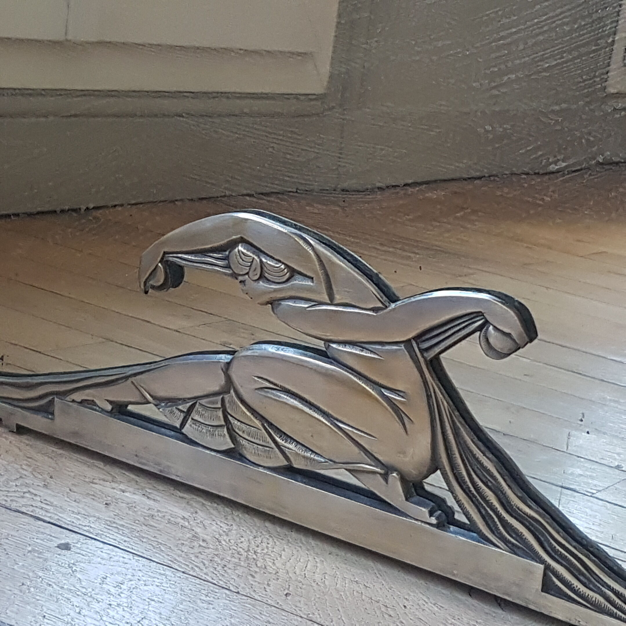 Mirror art deco bronze silver  77x50cm