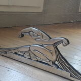 Mirror art deco bronze silver  77x50cm