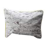 Coussin double unique jaune gris en velours épais d'ameublement 65x50cm
