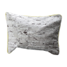 Large cushion double single yellow/gray in thick velvet furniture 65x50cm