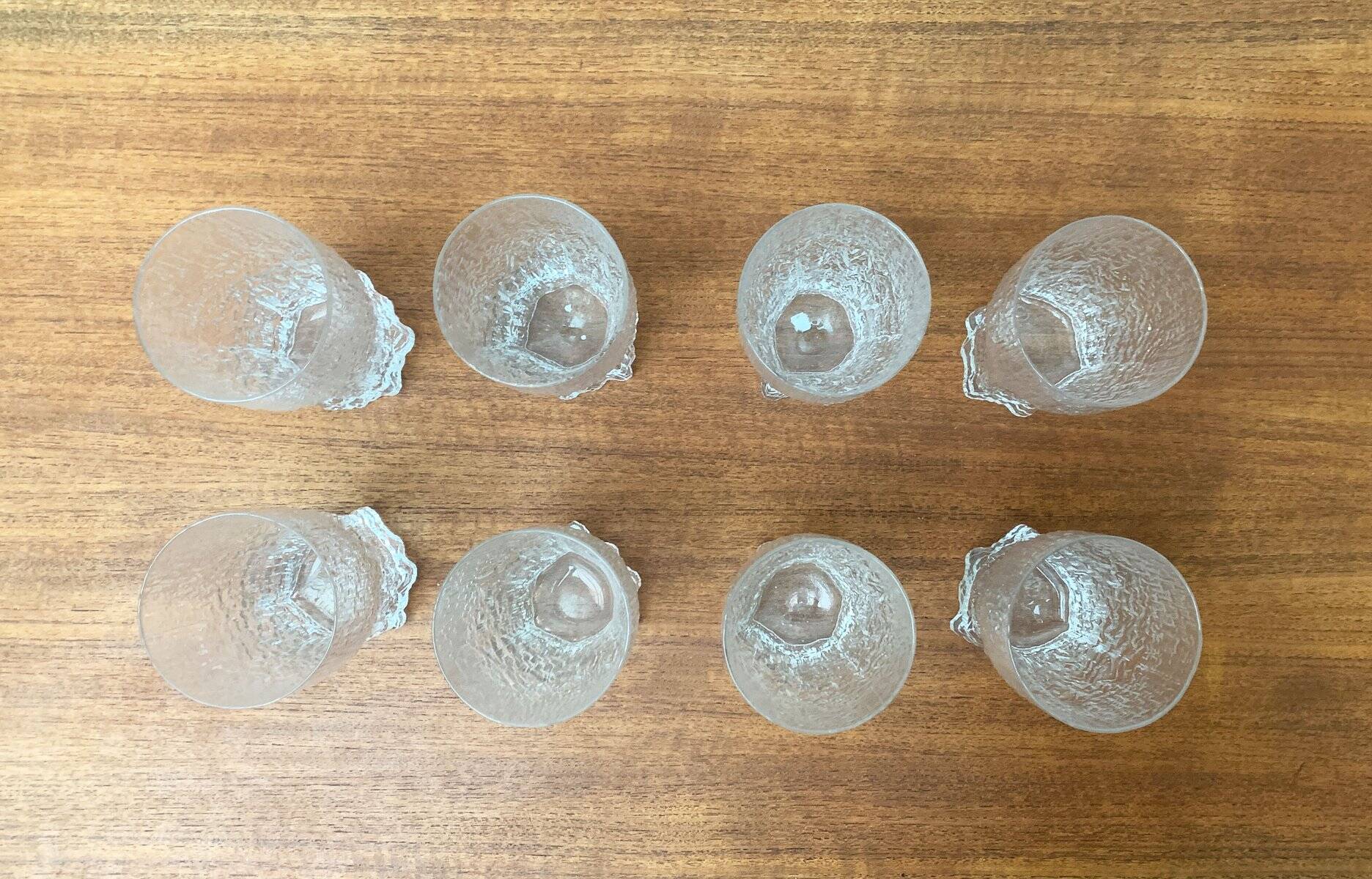 Mid-century Finnish Verres Aslak by Tapio Wirkkala for Iittala, set of 8.