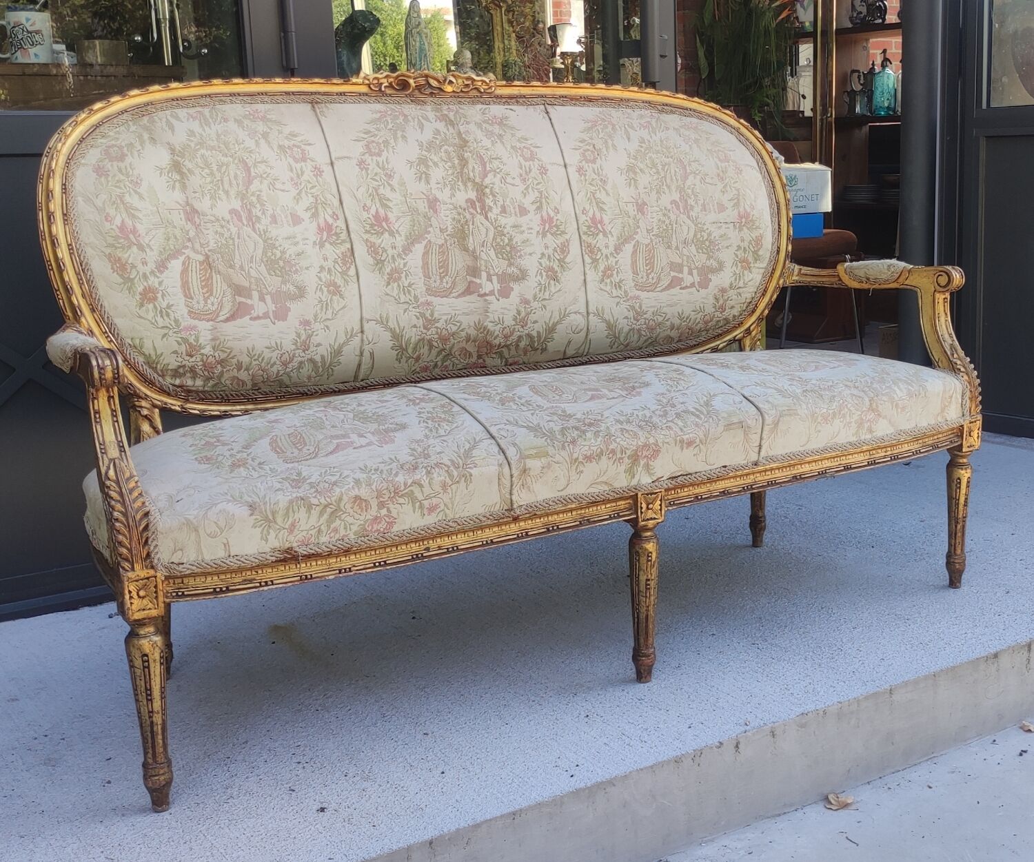 Old Louis XVI style bench