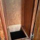 Art Deco wardrobe with elm magnifying glass dome and oak