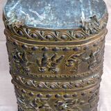 UMBRELLA HOLDER in copper with decoration in repelled CHERUBIN PUTTI ANGELOT, copperware XIX th century