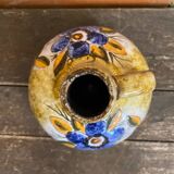 Antique soliflore vase veb polychrome ceramic flowers gdr vintage