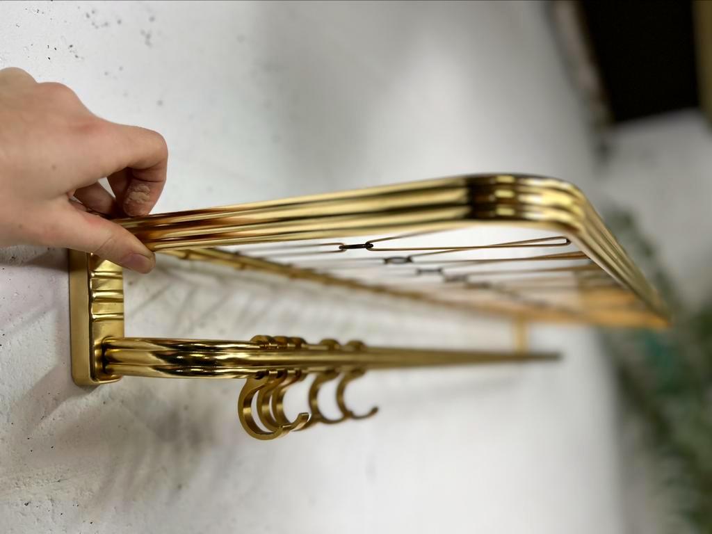 Vintage 'gold' wall coat rack