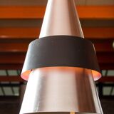 Large Danish Aluminum pendant light, Corona model by Jo Hammerborg for Fog & Mørup 1960.