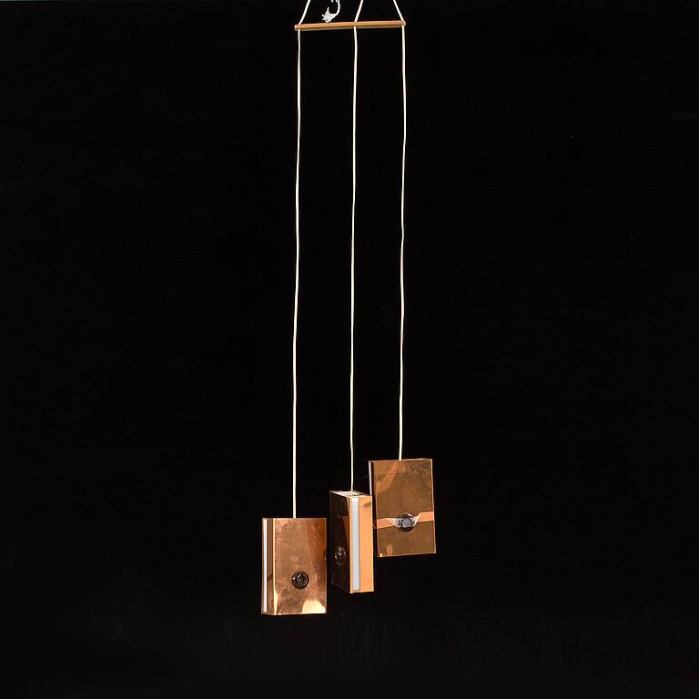 Copper and glass pendant light from the 1970s.