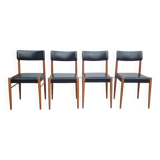Set of 4 Scandinavian chairs 1970