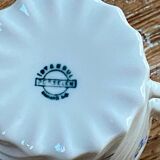 Set of 2 Istanbul and LImoges porcelain cups decorated with small blue flowers