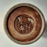 Vintage vase in enamelled stoneware La Colombe. Atelier Madeleine Brault.70s. 1970