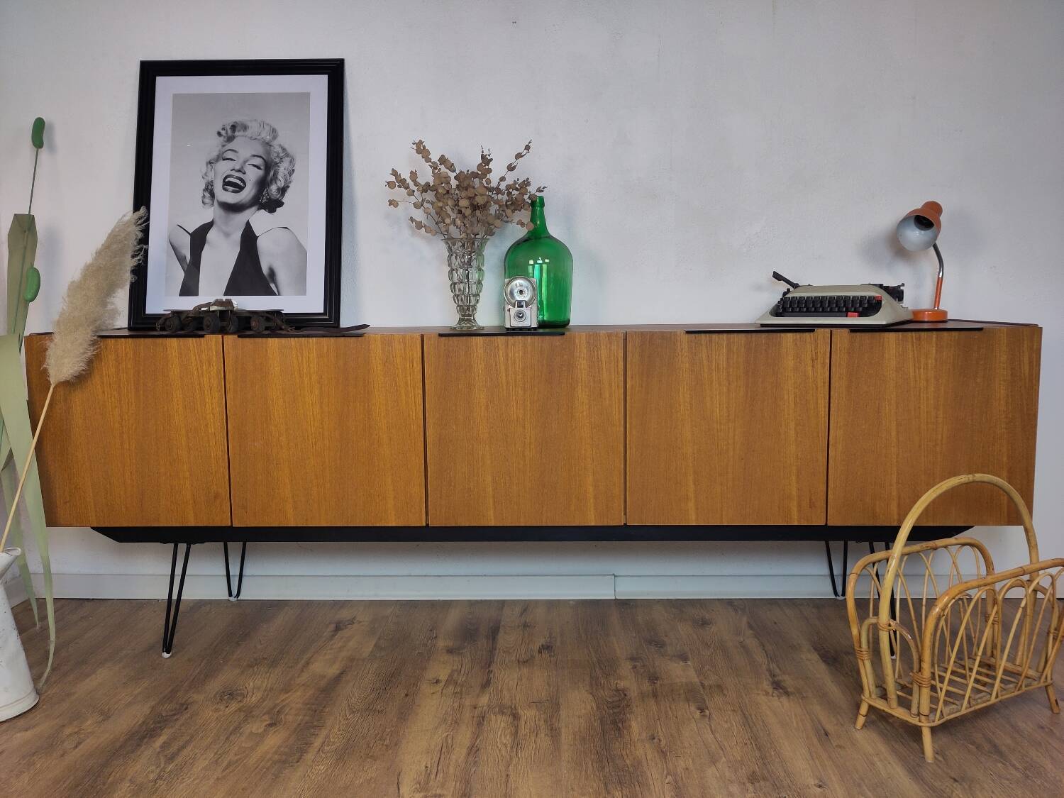 Scandinavian teak and metal sideboard