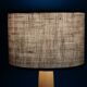 Large cylindrical lampshade in vintage burlap