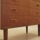 Danish teak chest of drawers with six drawers and sculptural handles, 1960s
