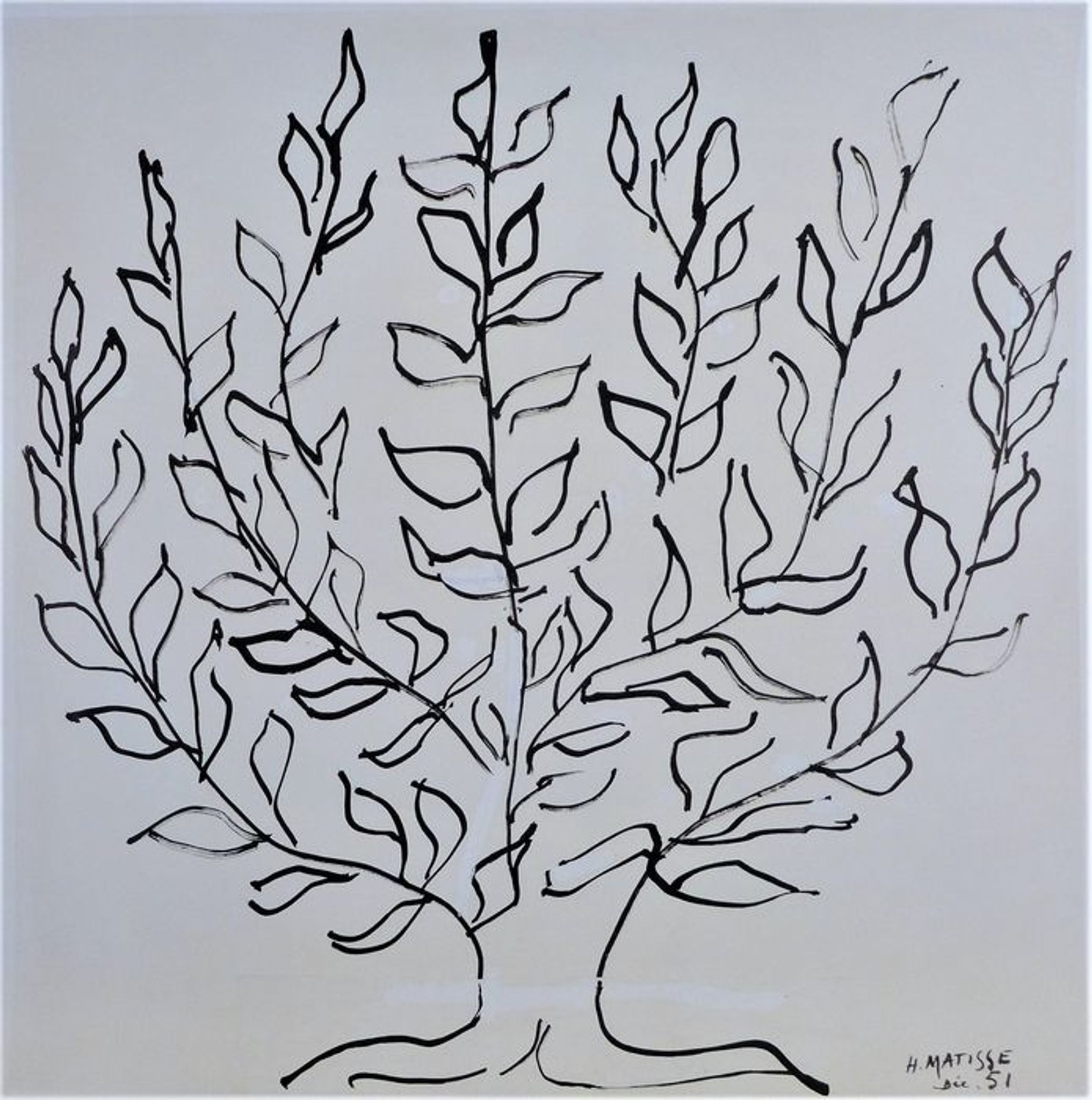 Lithographie sur papier fort Matisse d'après Le buisson 1994