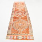 3x11 Faded Orange Anatolian Runner, Contemporary Runner Rug, 92x339 Cm