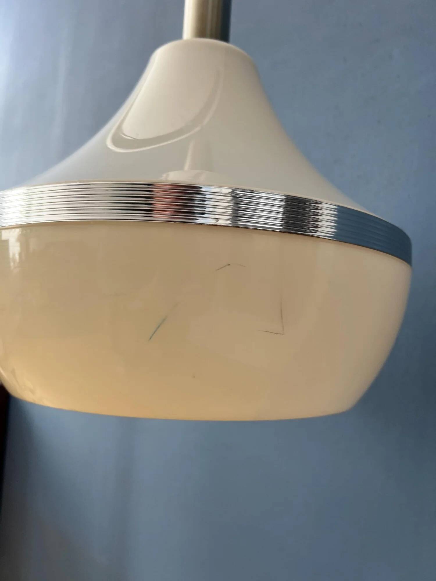 Vintage beige plexiglass space age pendant light