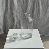Octagonal glass carafe with stopper, Luminarc France brand