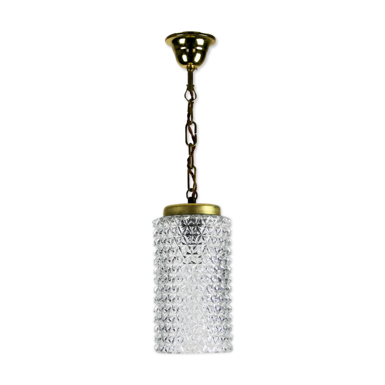 Crystal glass pendant lamp, 1960s