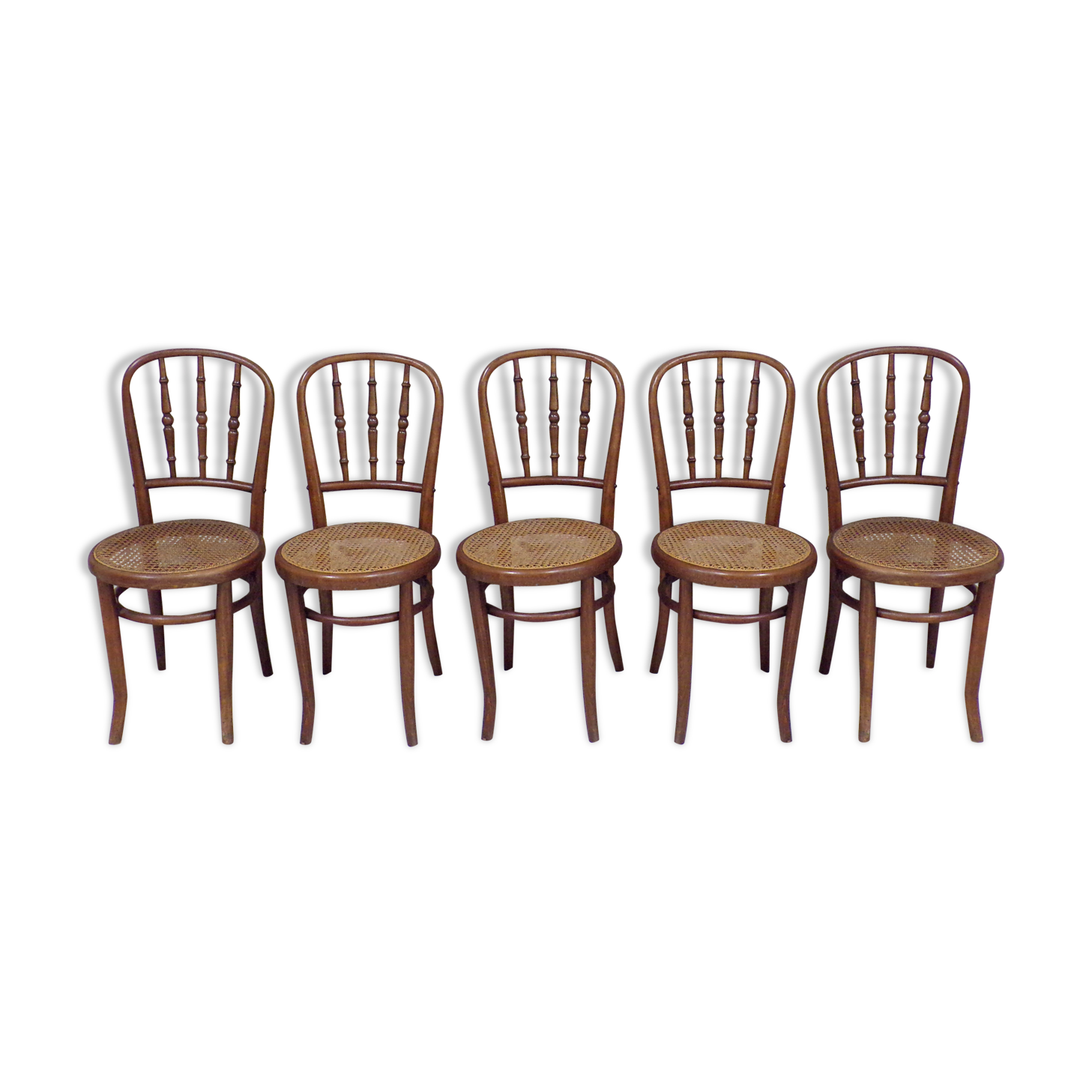 Suite 5 chairs of curved wooden Fischel bistro