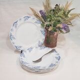Set of 5 flat plates in Luneville earthenware model Luc, iron earth