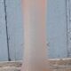 Mushroom-shaped vase in pink blown glass