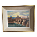 Oil on canvas, view of Lyon signed Charles Basset