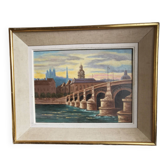 Oil on canvas, view of Lyon signed Charles Basset