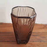 Vase art deco smoked glass