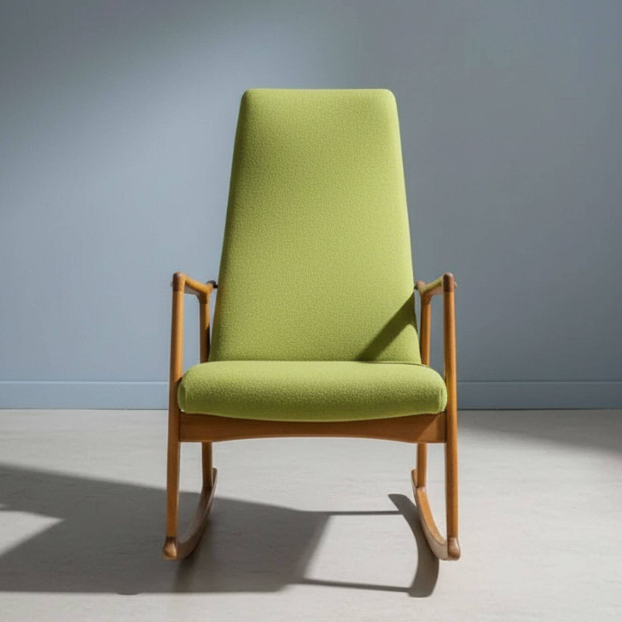 Drevotvar Scandinavian style rocking chair, Czechoslovakia, 1960s–1970s