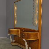 console with side tables and mirror, 1950s, set of 3