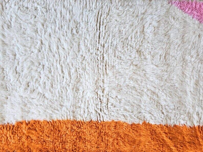Colorful natural pure wool rug, size 200 x 300 cm