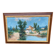 Oil painting on canvas, house and lake, 120x80cm