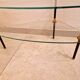Coffee table end table in metal and black and gold glass - Design 1950/1960