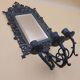 Applique miroir bougeoirs bronze doré
