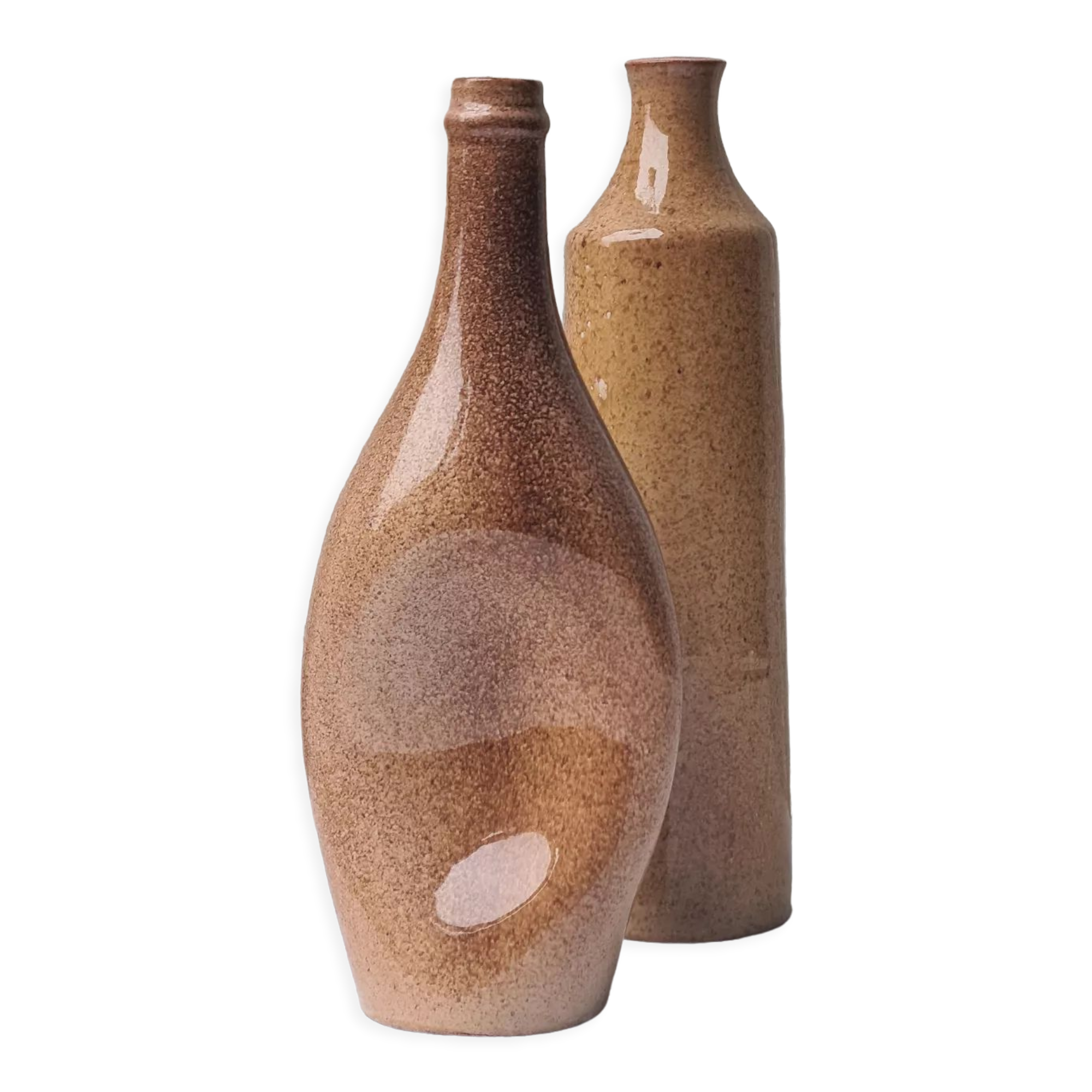 Two bottles glazed terracotta sculpture