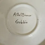 Decorative ceramic plate – Signed A. Del Bianco, Gubbio (Italy)