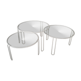 Set of 3 vintage round coffee table