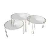 Set of 3 vintage round coffee table