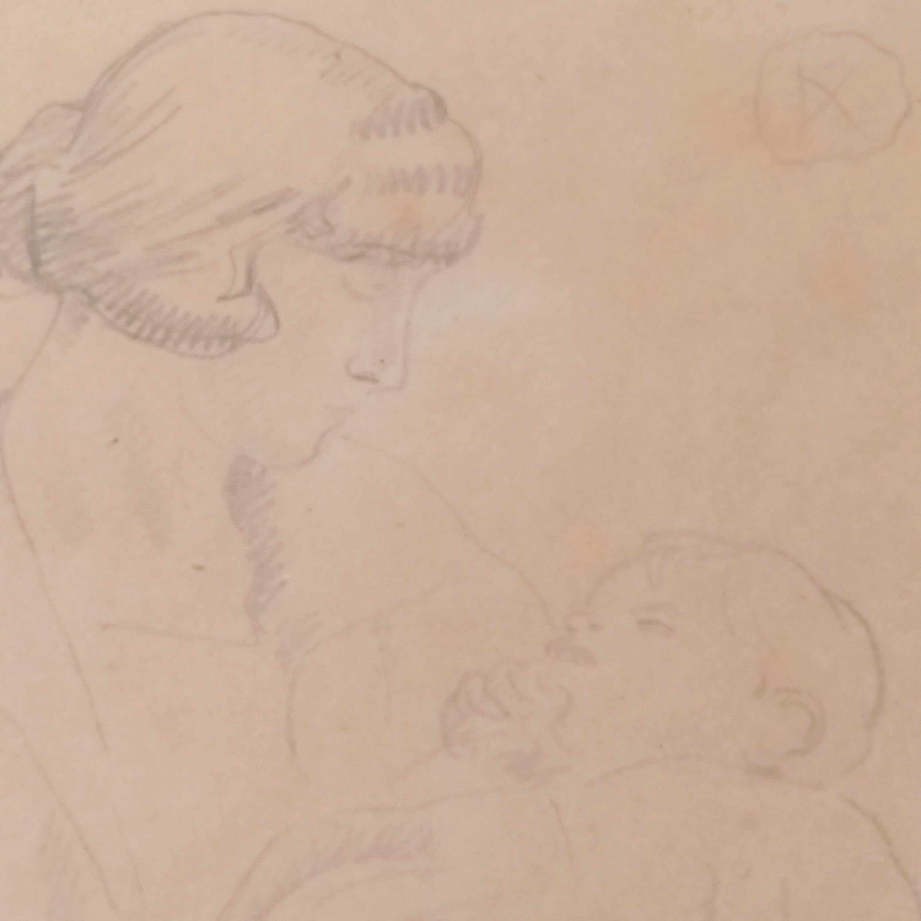 Drawing Bilbao 1920 monogrammed R.A Maternity